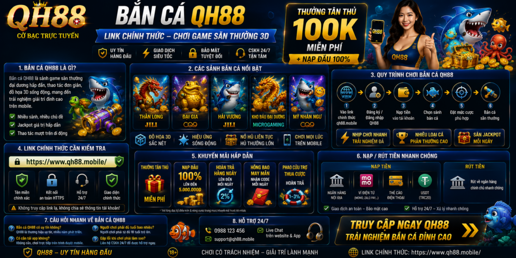 Bắn Cá QH88 - Link Chính Thức Vào Game An Toàn Ngay