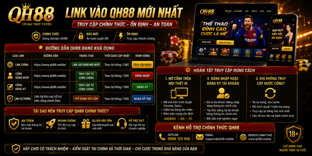 Link Vào QH88 Mới Nhất - Truy Cập Chính Thức Ổn Định