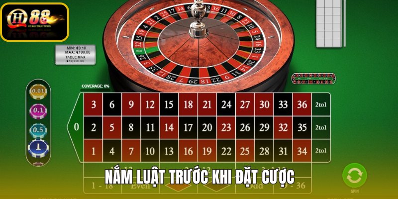Roulette QH88 luật quay bi và cửa cược phổ biến