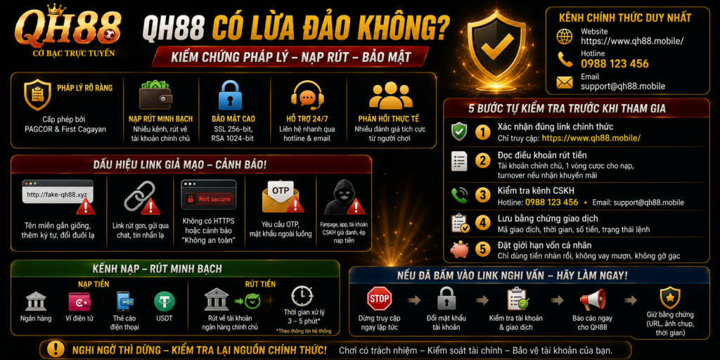 QH88 Có Lừa Đảo Không - Kiểm Chứng Pháp Lý Nạp Rút