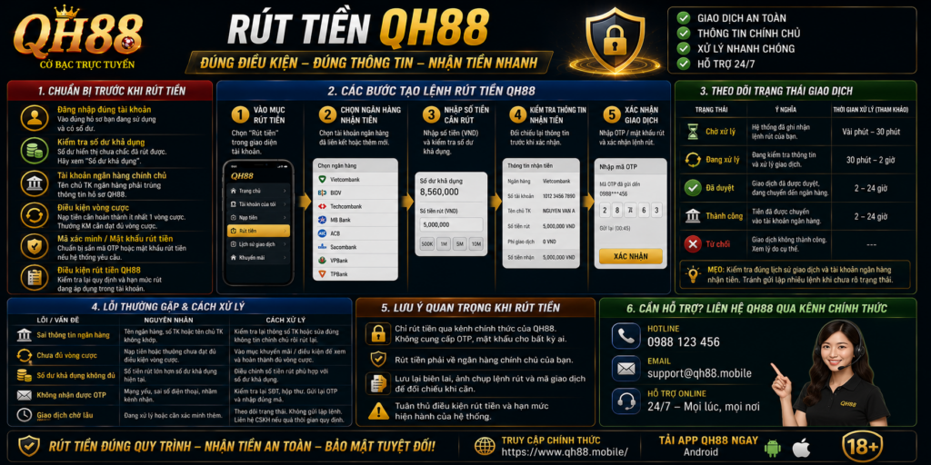 Rút Tiền QH88 - Điều Kiện Rút Và Cách Xử Lý Lỗi