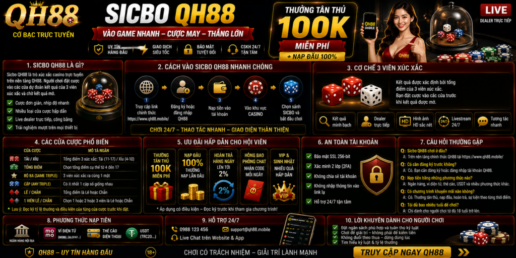 Sicbo QH88 - Vào Game Nhanh Và Xem Ưu Đãi